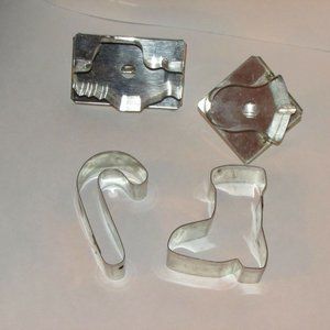 Vintage Christmas Cookie Cutters Santa Bell Boot Candy Cane Baking Kitchenware